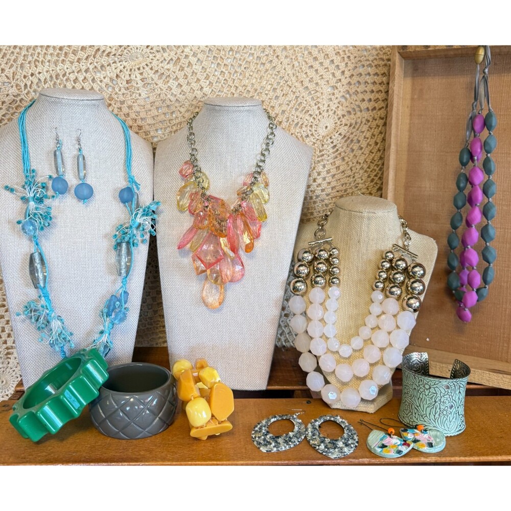 Bold Statement Fashion Jewelry Lot 10 pcs Bold & Colorful Styles